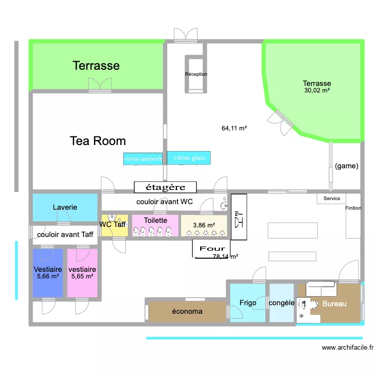 Restaurant Italien. Plan de 