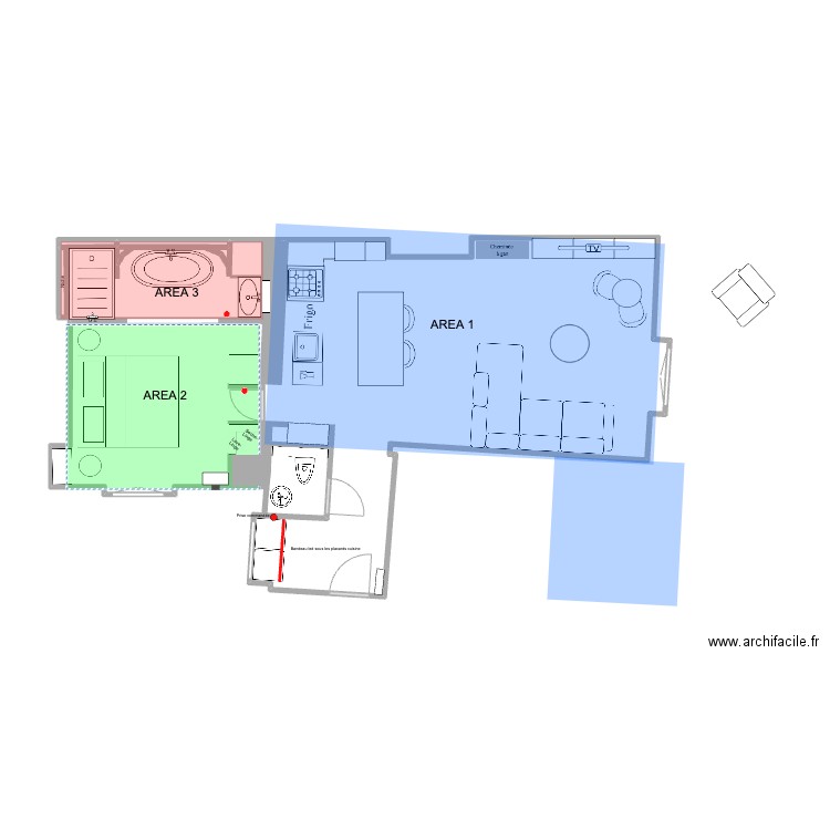 100vielledutemple-chauffage. Plan de 2 pièces et 0 m2