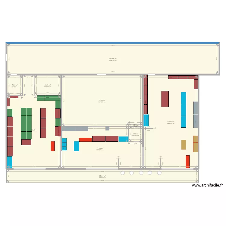 LA CANTINE DU BOULANGER 3. Plan de 10  et 606 m²
