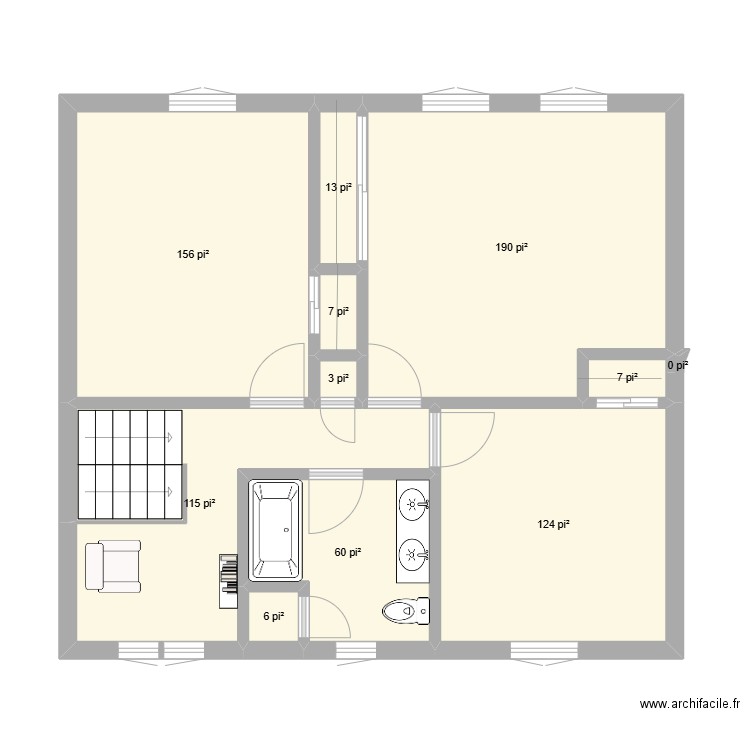 FG11. Plan de 11 pièces et 63 m2