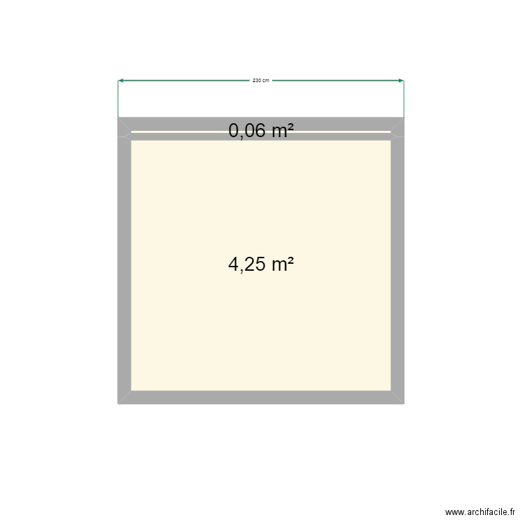 dalle ecartement. Plan de 2 pièces et 4 m2