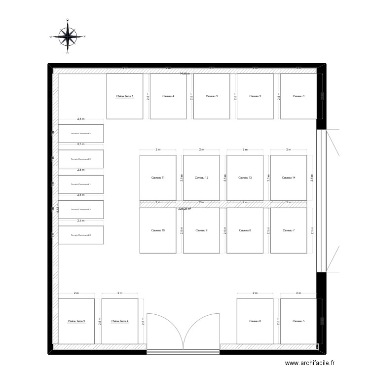 plan cimetière 2. Plan de 1 pièce et 226 m2