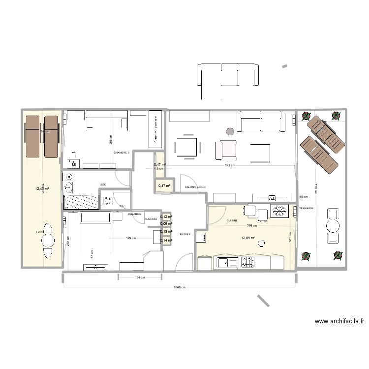 ESSEY PIE F3. Plan de 8 pièces et 27 m2