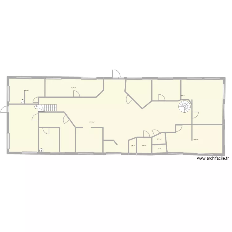 cabinet m&eacute;dical LA SEYTAZ RDC 2026. Plan de 9  et 251 m²