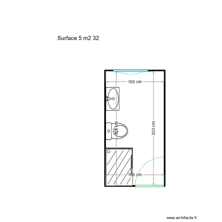 Salle de bain &eacute;tage. Plan de 