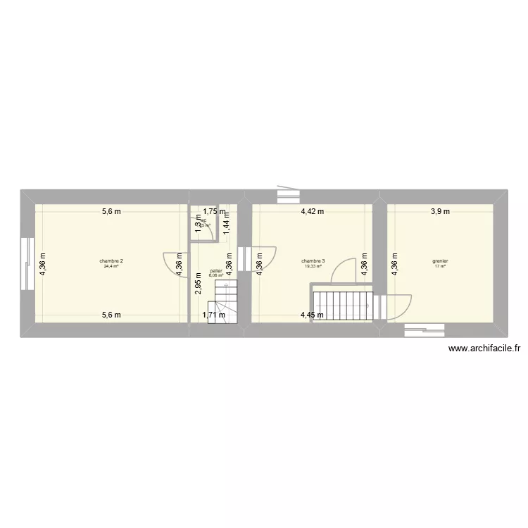maison st denis &eacute;tage. Plan de 