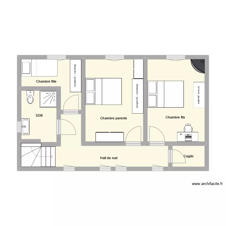 1er Etage. Plan de 6 et 49 m² 1er Etage. Plan de 6 et 49 m²