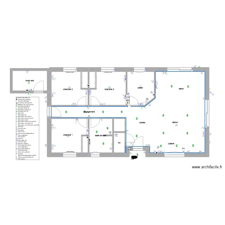 edith ferry elec. Plan de 12 pièces et 100 m2