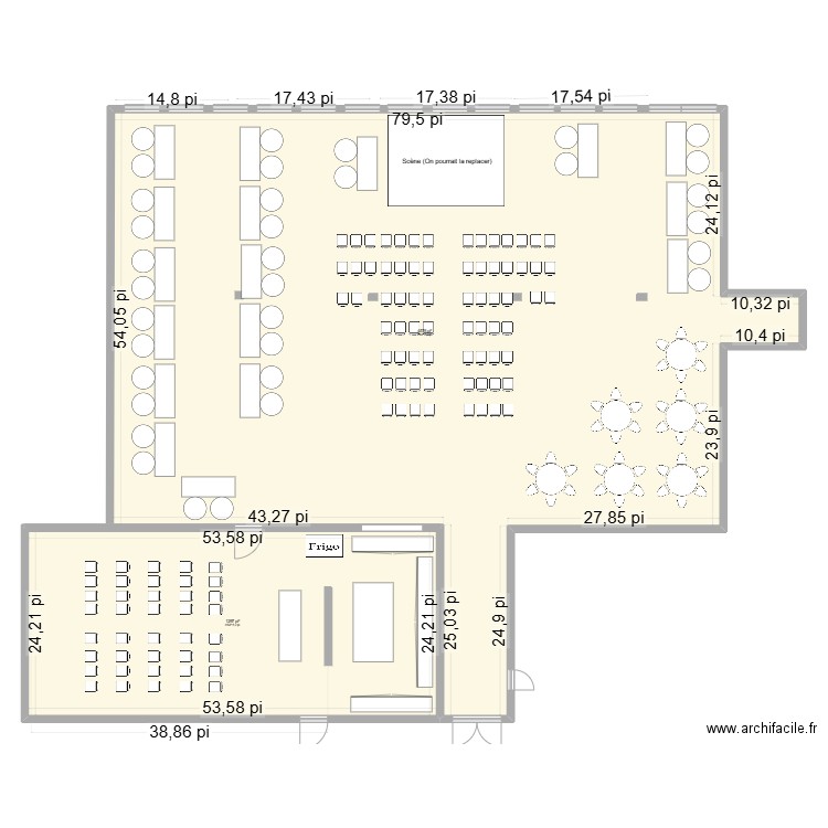 Salle CAMO DE FORMATION sAMEDI. Plan de 2 pièces et 546 m2