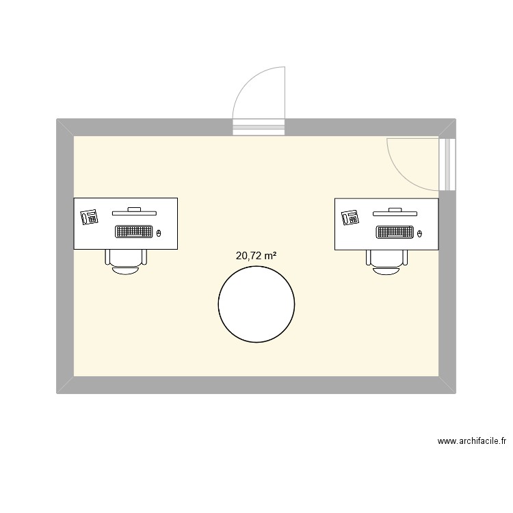 plan bureau responsable. Plan de 1 pièce et 21 m2