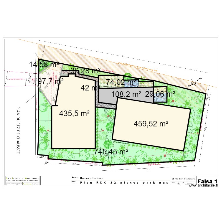 CABOCHE. Plan de 10 pièces et 2042 m2