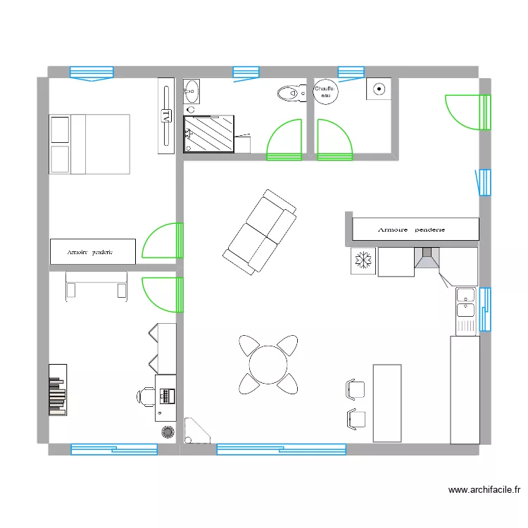 Maison 85 m2. Plan de 