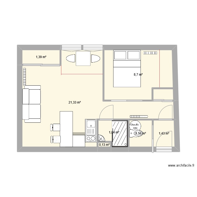 Projet Moise. Plan de 7 pièces et 36 m2