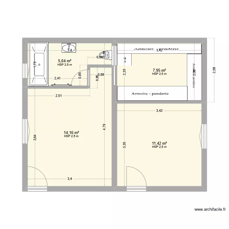 Breuillet. Plan de 4  et 39 m²