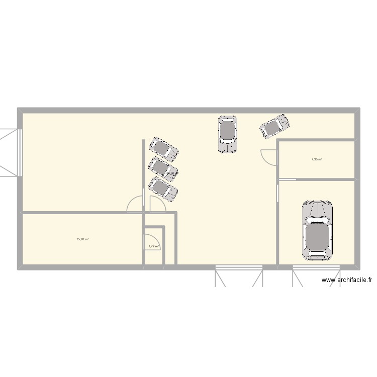 rrrrr. Plan de 5 pièces et 126 m2