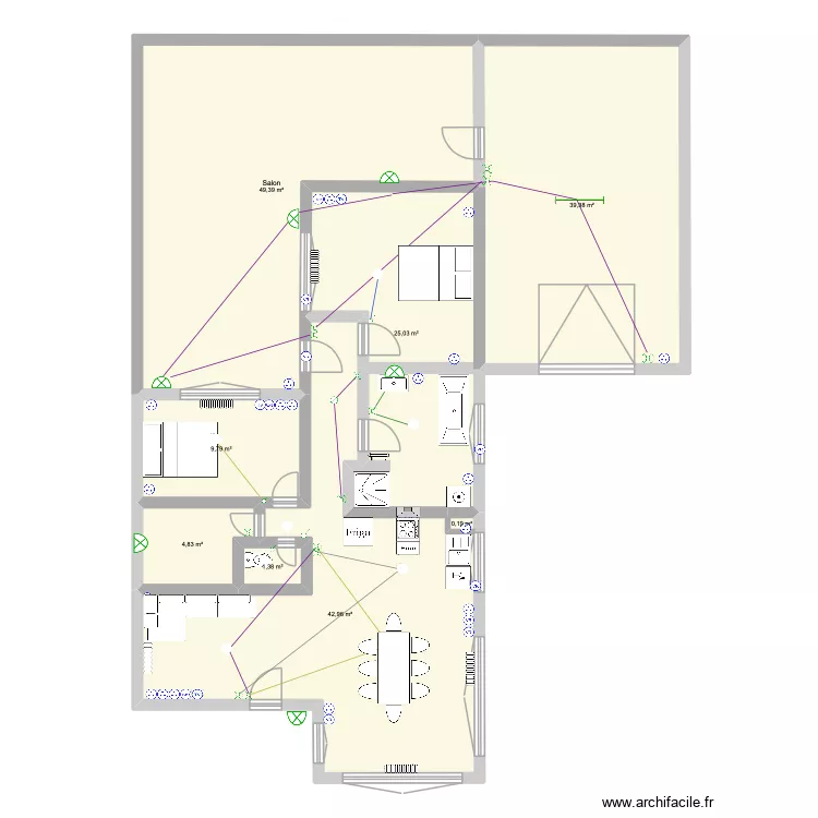 Merlimont bendier. Plan de 8  et 173 m²