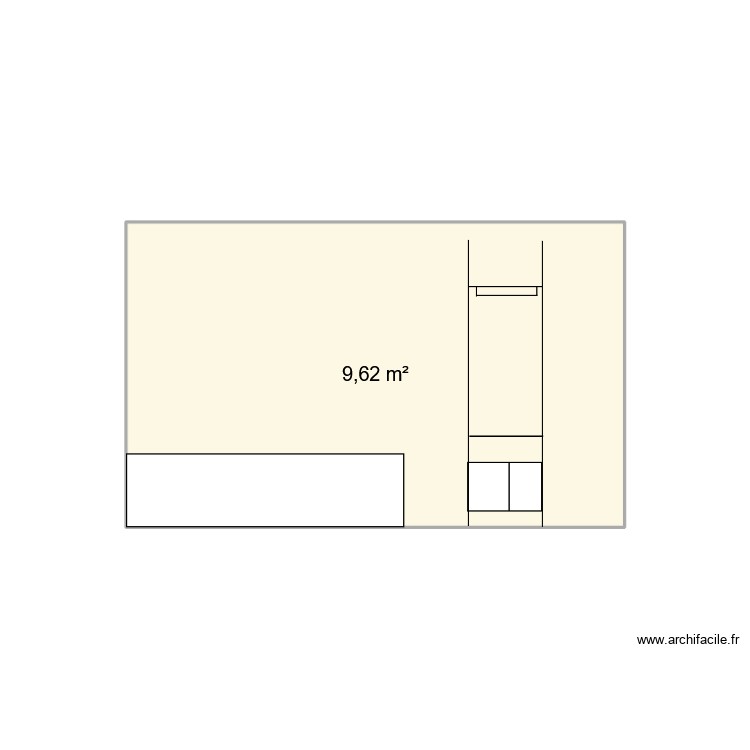 chambre 2 mur ouest. Plan de 0 pièce et 0 m2
