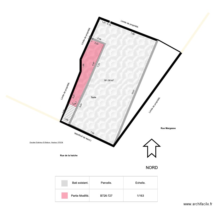 ROZ Plan de masse. Plan de 1 pièce et 162 m2