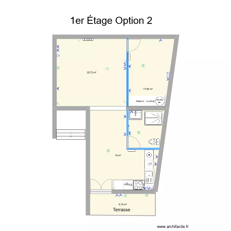 1er &eacute;tage Option 2. Plan de 