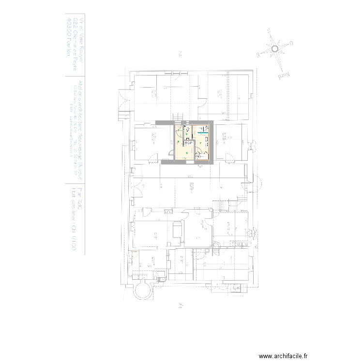 BAGIEU SDB RdC. Plan de 7 pièces et 17 m2