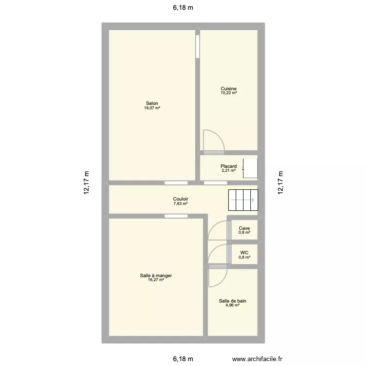 Av. du Haras 168 (Rez). Plan de 8  et 62 m²