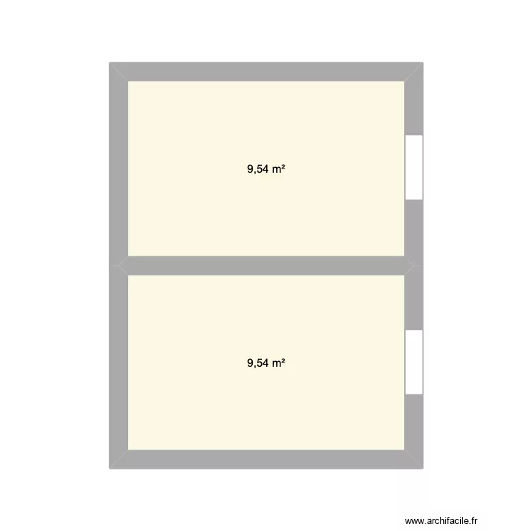Nouveau local. Plan de 2 pièces et 19 m²