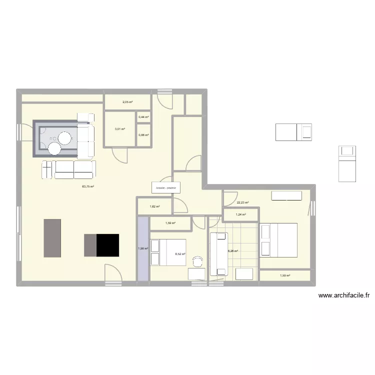Appart dardilly. Plan de 13  et 117 m²