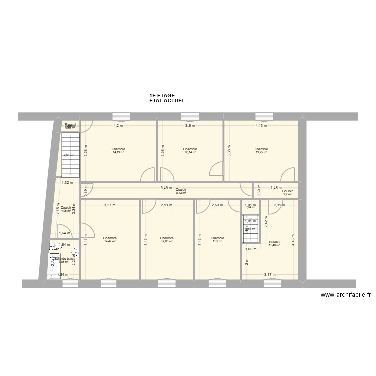 JUBAN RE. Plan de 51 pièces et 621 m2