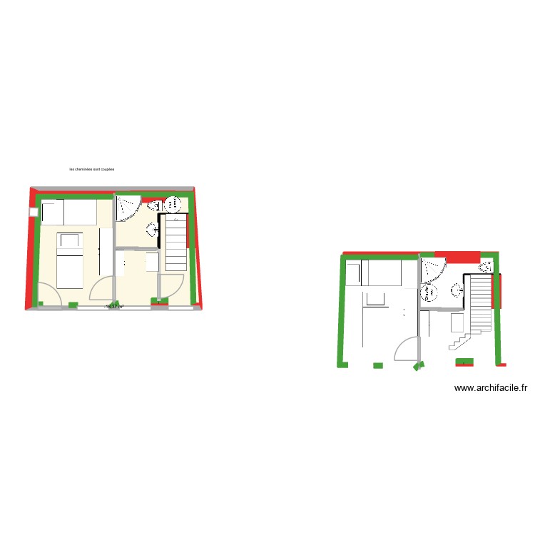 D&eacute;pendance Joigny proposition echelle et chemin&eacute;e. Plan de 0 pièce et 0 m2