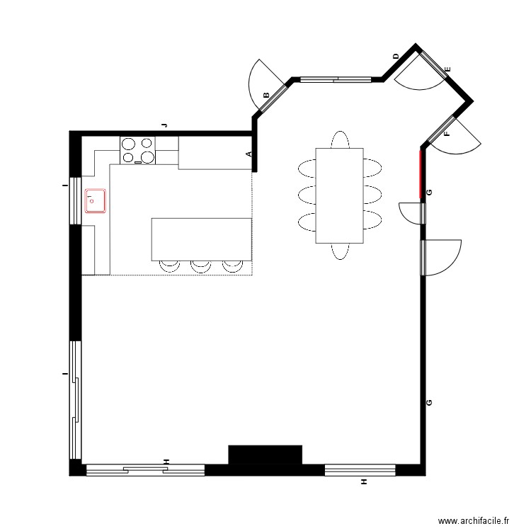 rheault Menuiserie. Plan de 1 pièce et 56 m2