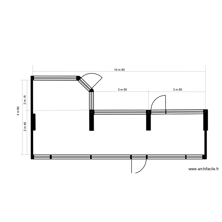 Bartavelles c. Plan de 1 pièce et 33 m²