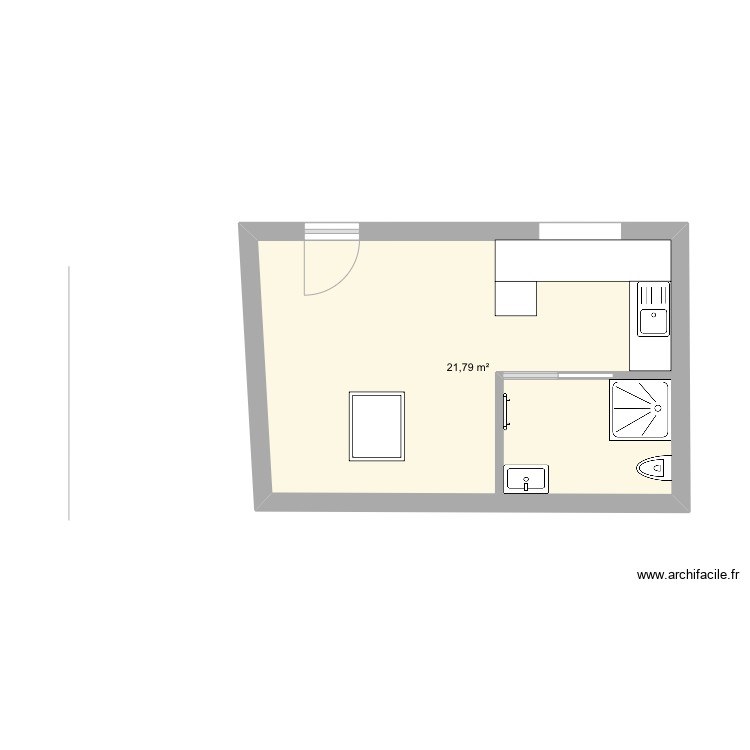 Studio am&eacute;nager . Plan de 0 pièce et 0 m2