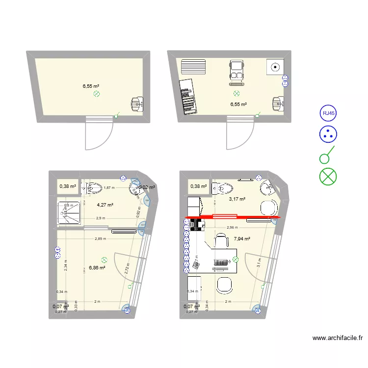 Loge doce Via. Plan de 12 et 36 m² Loge doce Via. Plan de 12 et 36 m²