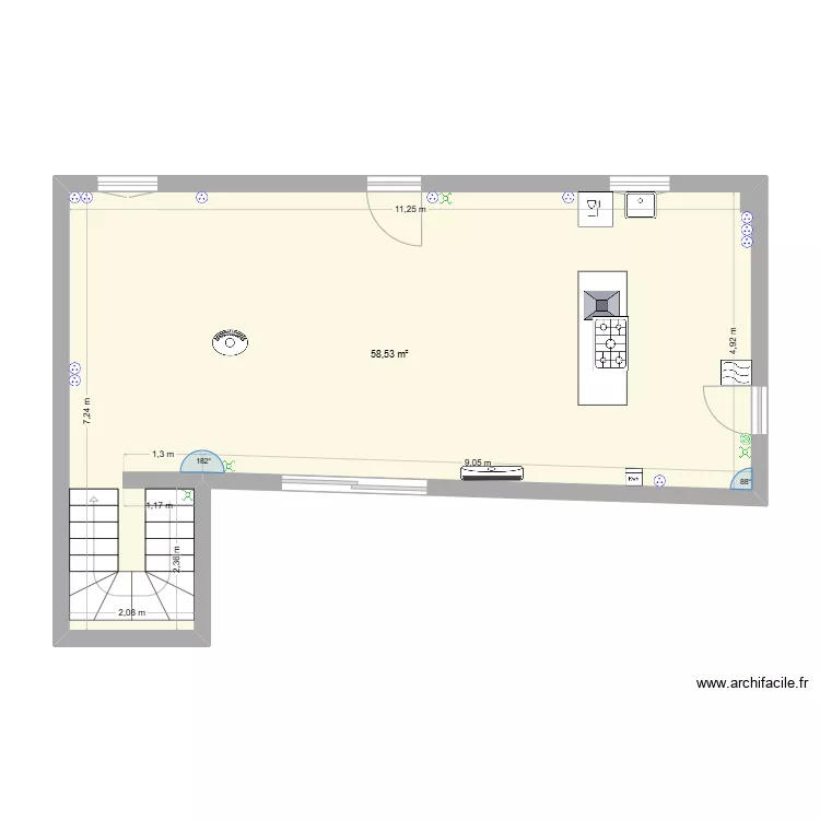 bas maison. Plan de 