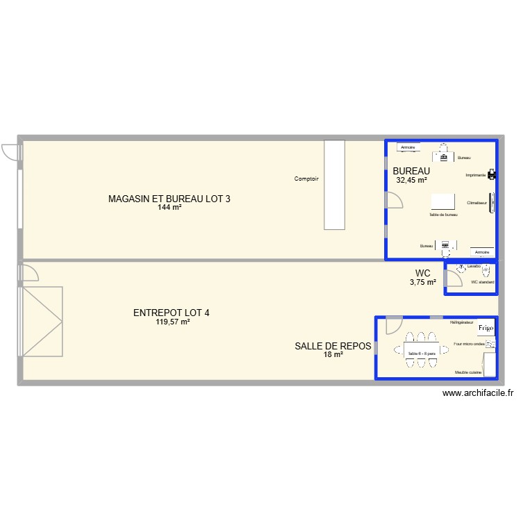 ENTREPOT ET MAGASIN. Plan de 0 pièce et 0 m2