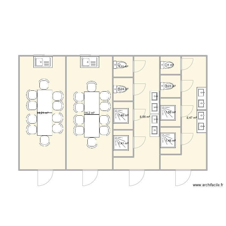 DIRECTION IMMOBILIER CHANTIER ROCHE LA MOLIERE. Plan de 12 pièces et 56 m2