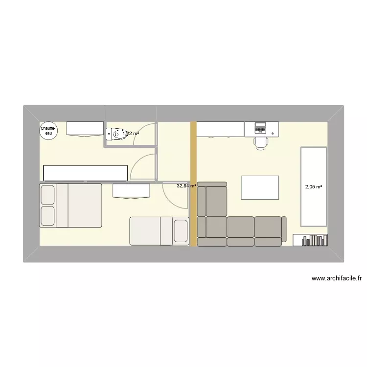 mont2. Plan de 3 Pièces et 38 m² mont2. Plan de 3 Pièces et 38 m²