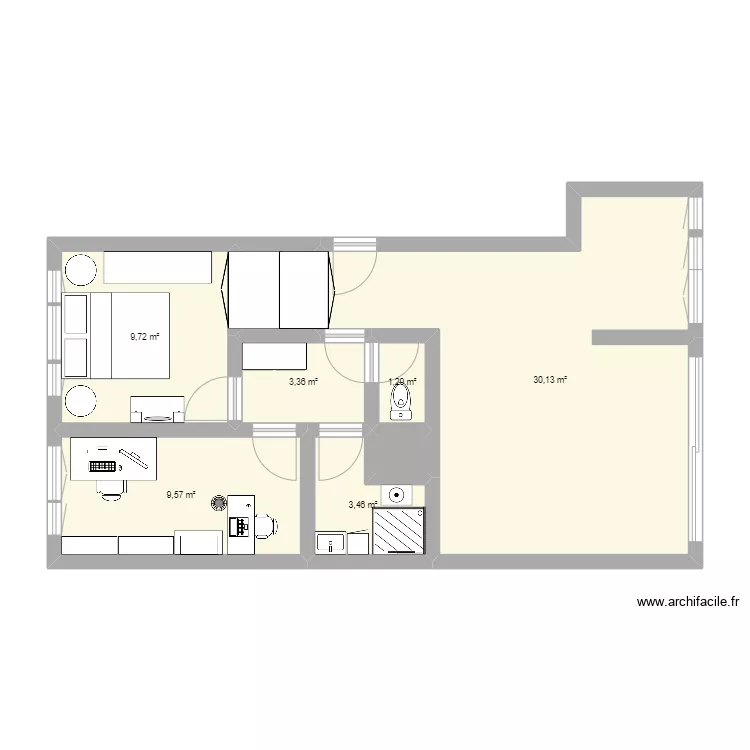 Appart Jean Jaur&egrave;s. Plan de 