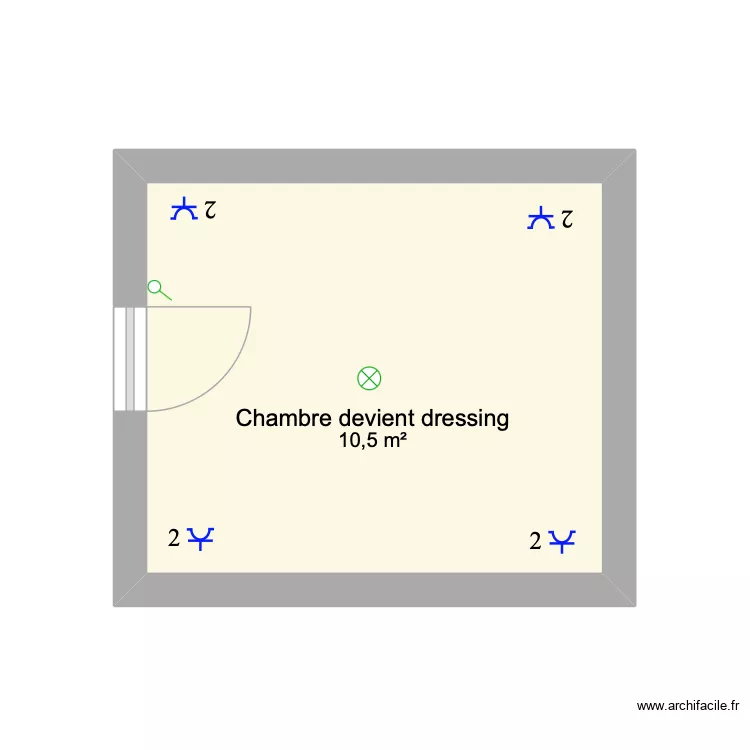 Dressing. Plan de 1 Pièce et 11 m²