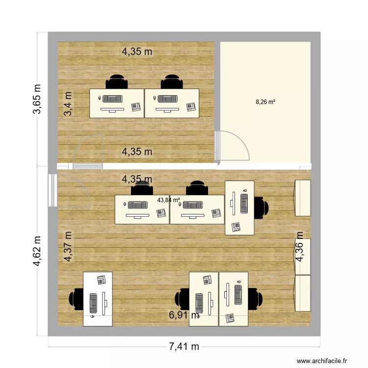 POLE GESTION LOC PRO. Plan de 2 Pièces et 52 m²