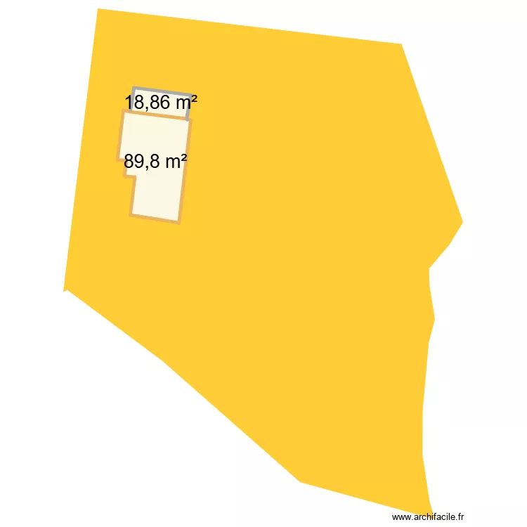 parcelle avec extension. Plan de 