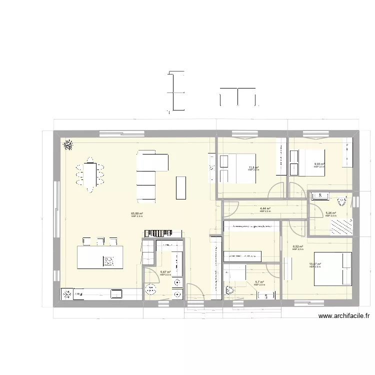 pedinielli 4.X3. Plan de 9  et 129 m²
