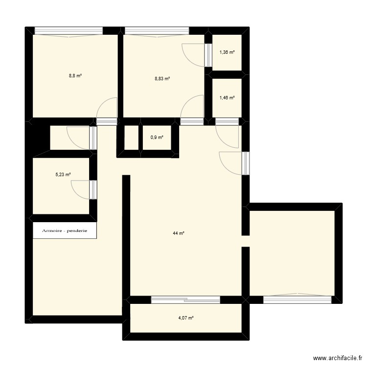 AUBERGENVILLE 2. Plan de 8 pièces et 75 m2