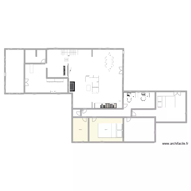 Plan Esp&eacute; RdC. Plan de 2  et 49 m²