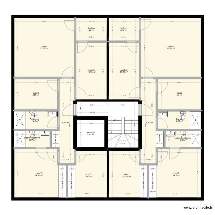 1255 ada 2 parsel ara kat B blok. Plan de 20 pièces et 193 m2
