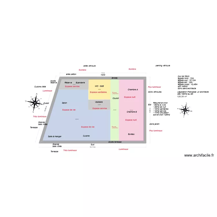 maison Eliane trap&eacute;zo&iuml;dale 02. Plan de 