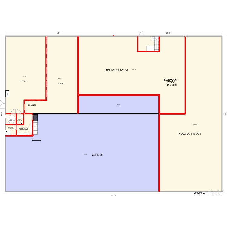 salle rdc. Plan de 10 pièces et 1242 m2