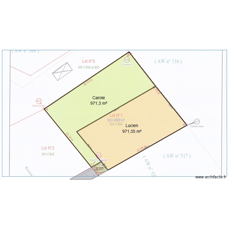 Passonne - Surface totale v2. Plan de 4 pièces et 2004 m2