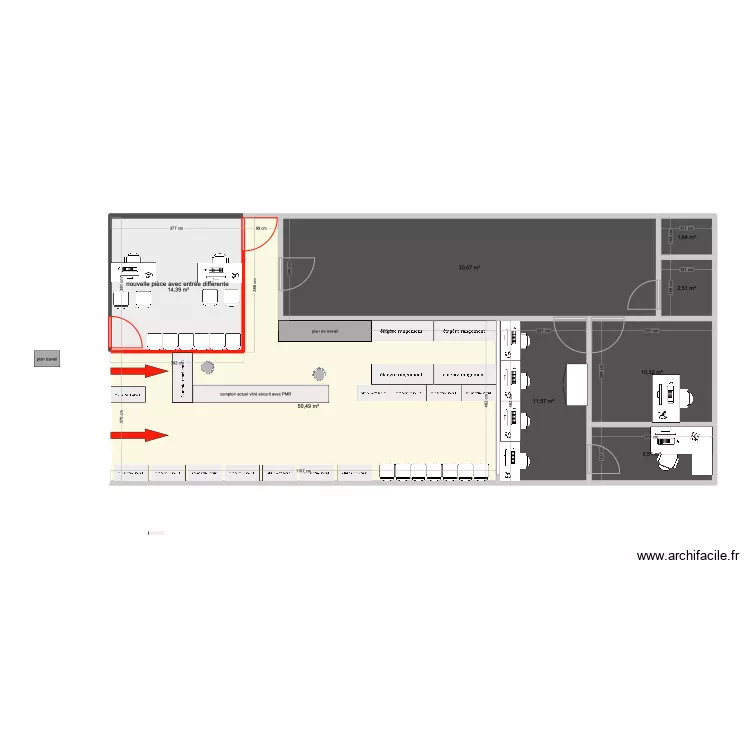 PLAN boutique avec entré voyage . Plan de PLAN boutique avec entré voyage . Plan de