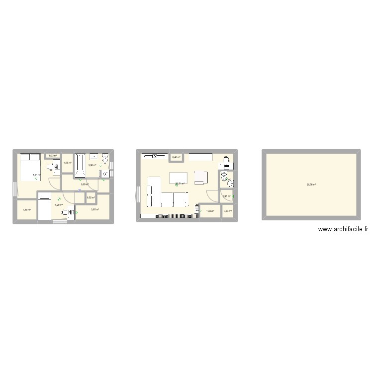 Cham 2ème rénov autre. Plan de 16 pièces et 81 m2